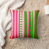 ピンクおよび緑の芸術のストライプのな装飾用クッション クッション (ブランケット)