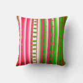 ピンクおよび緑の芸術のストライプのな装飾用クッション クッション (裏面)