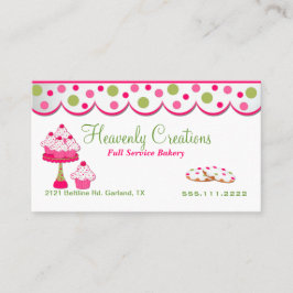 ピンクおよび緑の菓子のベーカリーの名刺 名刺