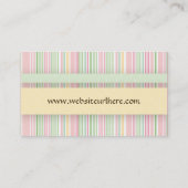 ピンクおよび緑キャンデーのストライプのな名刺 名刺 (裏面)