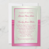 ピンクおよび薄緑の花柄IIの結婚式招待状 招待状 (裏面)