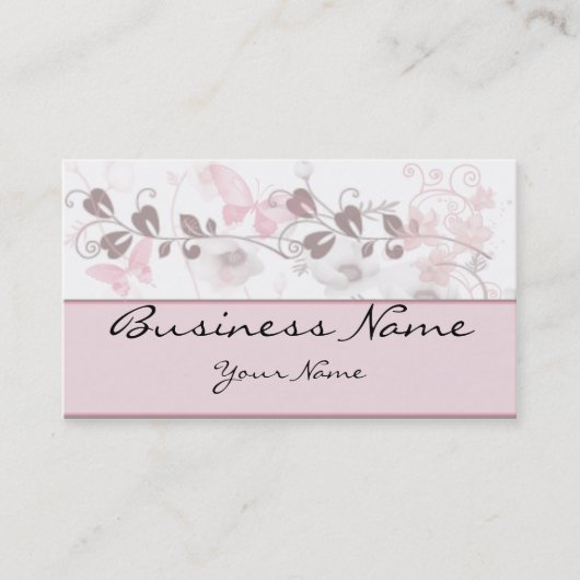 ピンクおよび藤色の名刺の蝶視野 名刺 (正面)