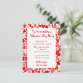 ピンクおよび赤いハートのバレンタインデーの招待状 招待状 (スタンド正面)