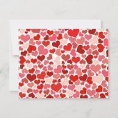 ピンクおよび赤いハートのバレンタインデーの招待状 招待状 (裏面)