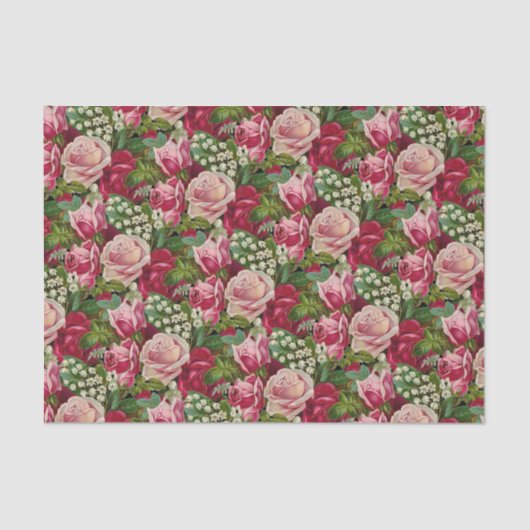 ピンクおよび赤いバラ 薄葉紙 (正面)