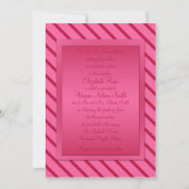 ピンクおよび赤のストライプでモノグラムのな招待状 招待状 (裏面)