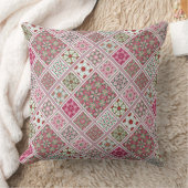 ピンクおよび赤のパッチワークのデザイン クッション (ブランケット)