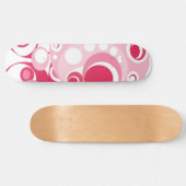 ピンクおよび赤の女の子のスケートボード スケートボード (横)