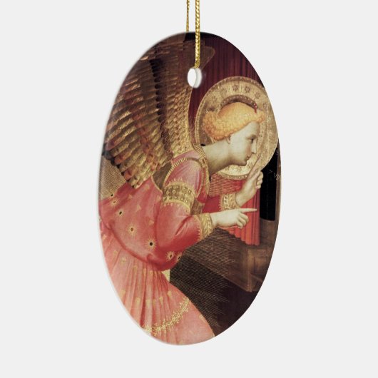 ピンクおよび金ゴールドのの告知の天使宝石 セラミックオーナメント (右)