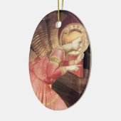 ピンクおよび金ゴールドのの告知の天使宝石 セラミックオーナメント (左)