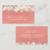 ピンクおよび金ゴールドのグリッターの上品 名刺 (正面/裏面)