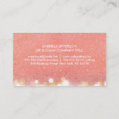 ピンクおよび金ゴールドのグリッターの上品 名刺 (裏面)