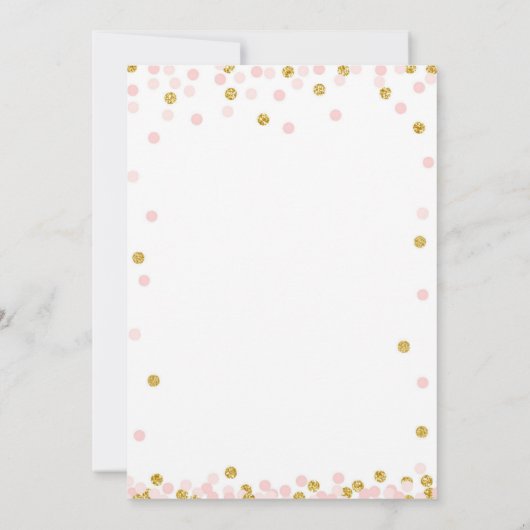 ピンクおよび金ゴールドのグリッターの第40誕生会 招待状 (裏面)