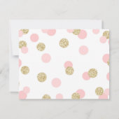 ピンクおよび金ゴールドのグリッターの紙吹雪のサンキューカード サンキューカード (裏面)