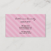 ピンクおよび金ゴールドのグリッターの輝き、メーキャップアーティスト 名刺 (裏面)