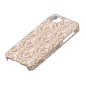 ピンクおよび金ゴールドのダマスク織パターン Case-Mate iPhoneケース (下部)