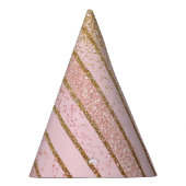 ピンクおよび金ゴールドのユニコーンの角のパーティーの帽子 パーティーハット (右)