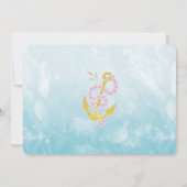 ピンクおよび金ゴールドの人魚のサンキューカード サンキューカード (裏面)