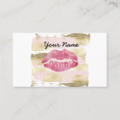 ピンクおよび金ゴールドの唇の名刺の底唇 名刺 (正面)