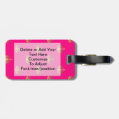 ピンクおよび金ゴールドの王冠パターン ラゲッジタグ (裏面横)