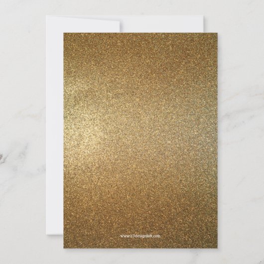 ピンクおよび金ゴールドの紙吹雪のキンセアニェラの第15誕生日 招待状 (裏面)