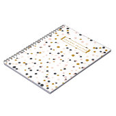 ピンクおよび金ゴールドの紙吹雪のパーソナライズなノート ノートブック (左側)