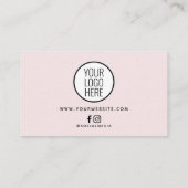 ピンクおよび金ゴールドグリッターサロンロイヤリティカード（ロゴ付き） 名刺 (裏面)