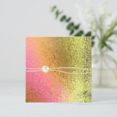 ピンクおよび金ゴールドホイルの一見の女性誕生日の招待状 招待状 (スタンド正面)