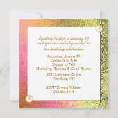 ピンクおよび金ゴールドホイルの一見の女性誕生日の招待状 招待状 (裏面)