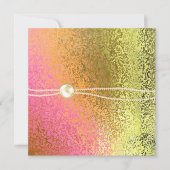 ピンクおよび金ゴールドホイルの一見の女性誕生日の招待状 招待状 (正面)