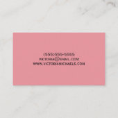 ピンクおよび金ゴールドホイルの一見の花の名刺 名刺 (裏面)