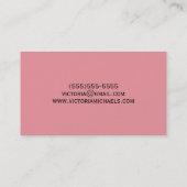 ピンクおよび金ゴールドホイルの一見の花の名刺 名刺 (裏面)