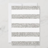 ピンクおよび銀のグリッターの女の子のベビーシャワーInvitatio 招待状 (裏面)