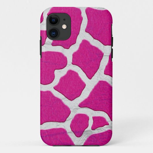 ピンクおよび銀製のキリン Case-Mate iPhoneケース (裏面)