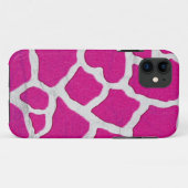 ピンクおよび銀製のキリン Case-Mate iPhoneケース (裏面(横))