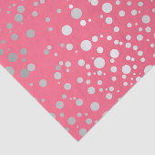 ピンクおよび銀製の紙吹雪の点 薄葉紙 (詳細)