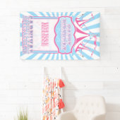 ピンクおよび青いカーニバルのパーティーの旗 横断幕 (インサイチュ)