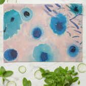 ピンクおよび青いデザインの台所タオル キッチンタオル (折り畳み)