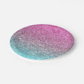 ピンクおよび青い円のグリッターの輝きの光沢があるきらめく ペーパープレート (アングル)