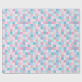 ピンクおよび青い正方形の包装紙 ラッピングペーパー (フラット)