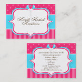 ピンクおよび青い気球 名刺 (正面/裏面)