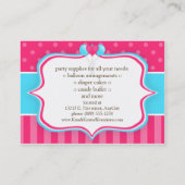 ピンクおよび青い気球 名刺 (裏面)