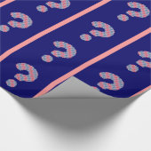 ピンクおよび青い疑門符 ラッピングペーパー (角)