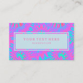 ピンクおよび青い絞り染めパターンおよびあなたの文字 名刺 (正面)