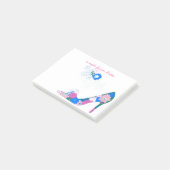 ピンクおよび青い花の靴 ポストイット (アングル)