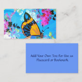 ピンクおよび青い蝶プレイスカード プレイスカード (正面/裏面)