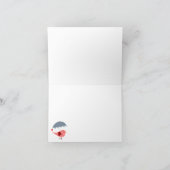 ピンクおよび青い鳥の傘のサンキューカード サンキューカード (内部)