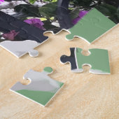 ピンクおよび青いBudgieおよびブーゲンビリア ジグソーパズル (側面)