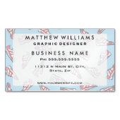 ピンクおよび青くかわいいスニーカーパターン マグネット名刺 (正面)