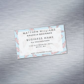 ピンクおよび青くかわいいスニーカーパターン マグネット名刺 (インサイチュ)